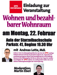 Plakat: Wohnen und bezahlbarer Wohnraum