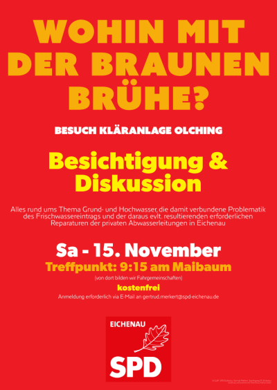 Plakat Führung Kläranlage Olching